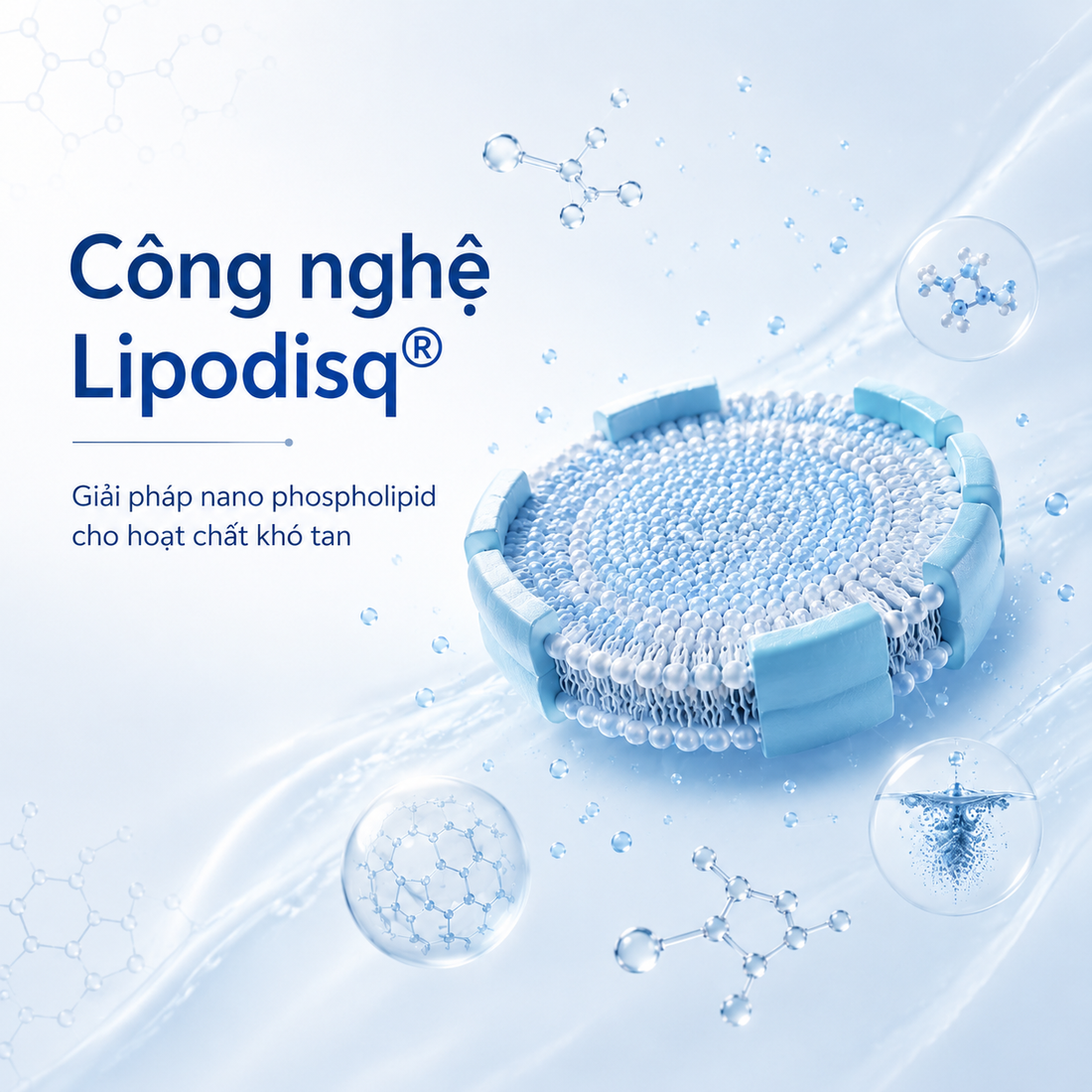 Công nghệ Lipodisq®: Giải pháp nano phospholipid cho hoạt chất khó tan